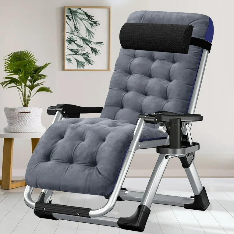 Foldable Reclining lounge chair with cushion pad