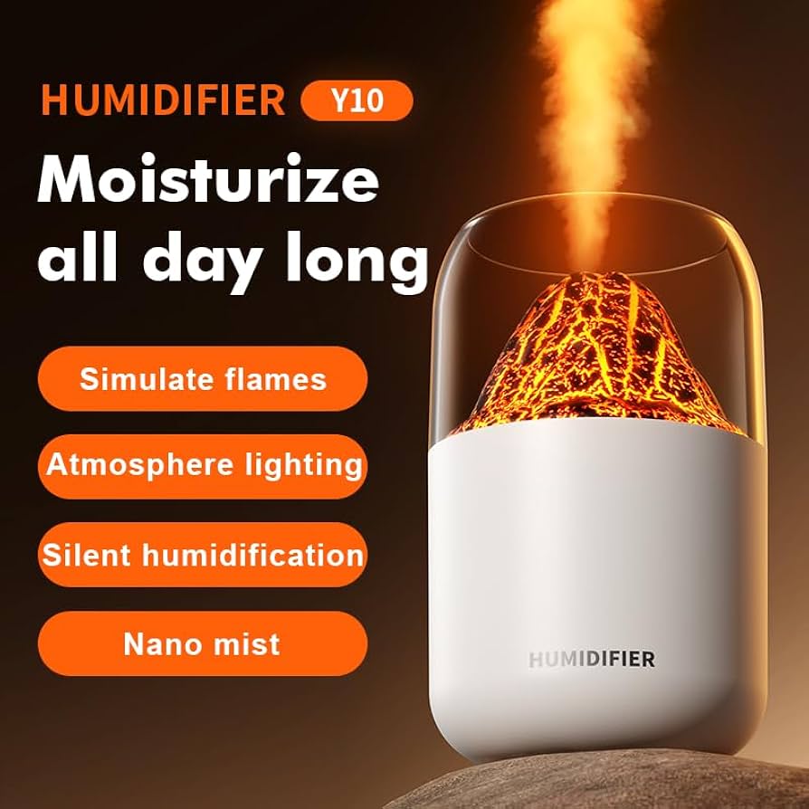 Volcano flame humidifier