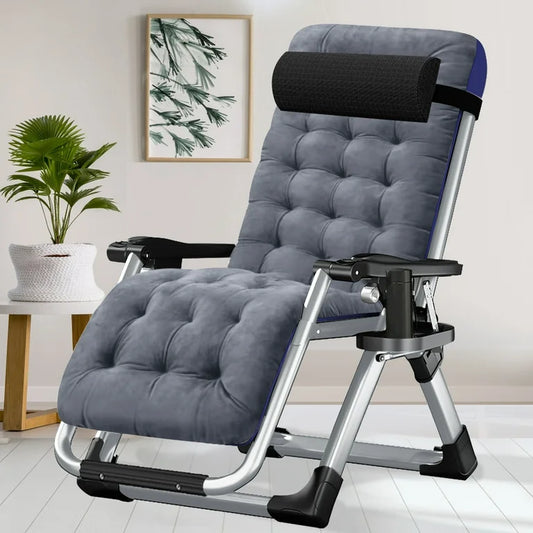 Foldable Reclining lounge chair with cushion pad