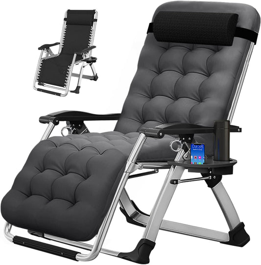 Foldable Reclining lounge chair with cushion pad